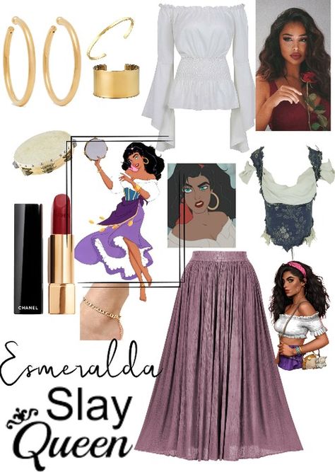 esmeralda< 333 Outfit | ShopLook Esmeralda Disney Outfit, Esmeralda Inspired Outfit, Esmeralda Outfit, Descendants Auradon, Esmeralda Cosplay, Esmeralda Disney, Meg Hercules, Disney Outfit, Disney Bounding