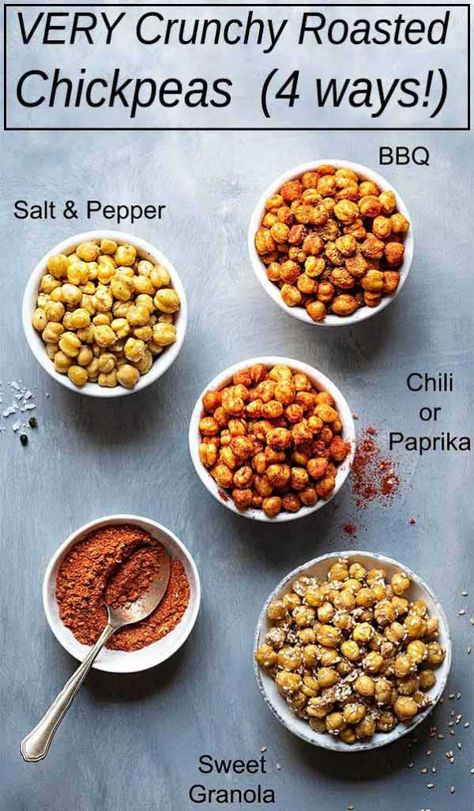 Roasted chickpeas (oven and air fryer directions) Roasted Chickpeas Oven, Flavored Chickpeas, Chickpea Recipes Roasted, Chickpea Snacks, Crunchy Chickpeas, Crispy Chickpeas, Black Color Hairstyles, Chickpea Recipes, Color Hairstyles