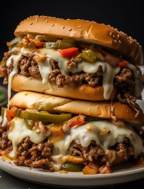 ADVERTISEMENT Cheesesteak Sloppy Joes, Philly Cheesesteak Sloppy Joes, Sandwhich Recipes, Best Sandwich Recipes, Sloppy Joes Recipe, Grilled Onions, Philly Cheesesteak, Hamburger Recipes, Best Sandwich