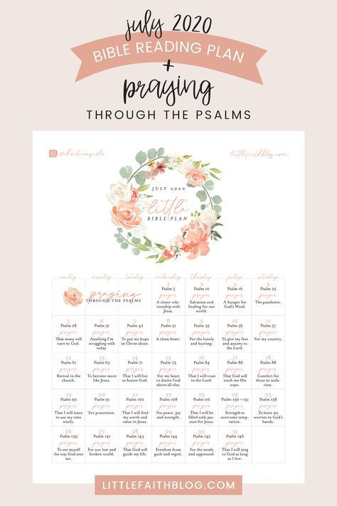 Psalm Reading Plan, Psalms Reading Plan, July Bible Reading Plan, Bible Plans, Improving Life, Daily Devotional Prayer, Psalm 6, Psalm 5, Bible Studying