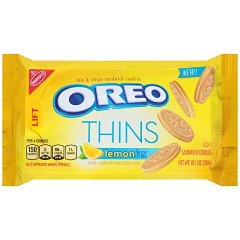 Oreo Golden Thins, Lemon Creme, 10.1 Ounce Caramel Sandwich Cookies, Oreo Creme, Oreo Thins, Golden Oreo, Cookie Sandwich, Cotton Candy Flavoring, Oreo Flavors, Lunch Box Snacks, Chocolate Sandwich