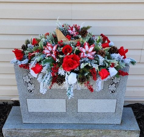 Saddle Decor, Saddle Arrangements, Gravestone Flowers, Grave Saddles, Headstone Decorations, Cemetery Saddles, Graveside Decorations, Headstone Flowers, Headstone Ideas