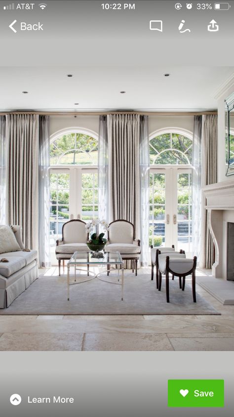 Provincial Living Room, French Provincial Living Room, Modern French Provincial, Monochrome Living Room, French Living Rooms, High Ceiling Living Room, Furnitur Ruang Keluarga, French Country Living, Provincial Home