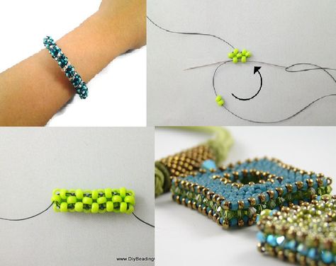 Cubic Right Angle Weave beading Jewelry Tutorials Necklaces, Cubic Right Angle Weave, Bead Tips, Beadwork Tutorial, Right Angle Weave, Beading Patterns Free, Beaded Jewelry Tutorials, Seed Bead Tutorial, Beaded Jewelry Designs