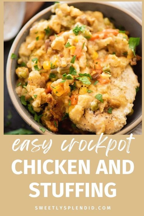 Slow Cooker Chicken And Stuffing, Crockpot Chicken Casserole, Crockpot Chicken And Stuffing, Stuffing Recipes Crockpot, Casserole Crockpot Recipes, Best Crockpot Chicken, Chicken And Dressing Casserole, Crockpot Dump Recipes, Chicken Stuffing Casserole