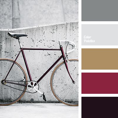 Elegant palette in which neutral and dark tones are diluted by sensual, deep burgundy color. This is a color gamma of a big city, which is often used for d Flat Bedroom, In Color Balance, Color Bordo, Color Borgoña, Color Palette Ideas, Brown Color Palette, Palette Ideas, Grey Color Palette, Design Seeds