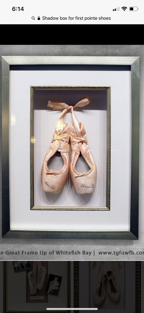 Shadow Box Pointe Shoes, Framed Ballet Shoes, Ballet Bedroom, Guest Room Storage, Shared Girls Room, Pointe Shoe, Ballet Kids, Shoe Ideas, Shoe Display