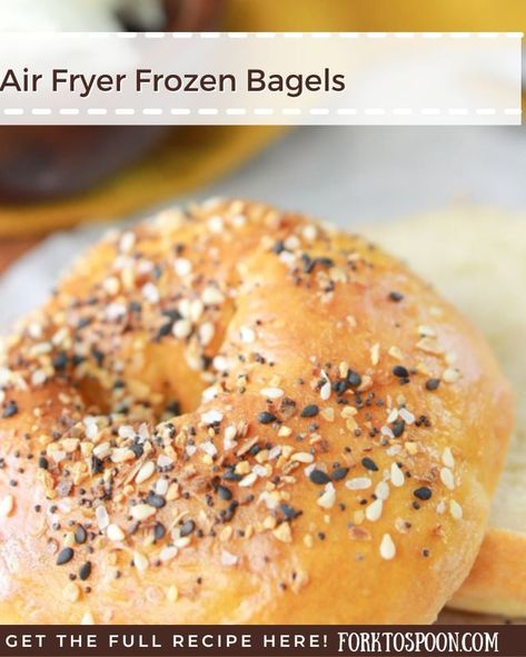 Air Fryer Frozen Bagels - Fork To Spoon Air Fryer Bagels, Blt Recipes, Bagel Recipe Easy, Casein Protein, Homemade Bagels, Best Air Fryers, Bagel Recipe, Easy Air Fryer, Protein Recipes