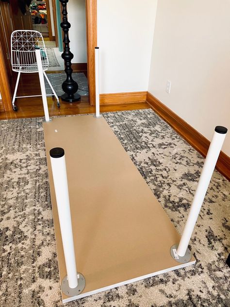 Ikea Desk Legs Hack, Ikea Linnmon Desk Hack, Ikea Table Top, Desk Legs Diy, Ikea Table Top Hack, Ikea Long Desk Hack, Ikea Teacher Desk, Trotten Desk Hack, Ikea Lagkapten Desk