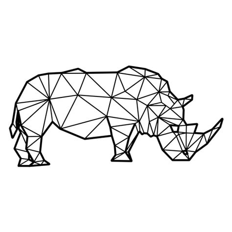 Geometric Rhino Tattoo, Polygon Shapes, Rhino Tattoo, Side View Drawing, Rhino Logo, Geometric Elephant, Graphic Desi, Homemade Stickers, Polygon Art