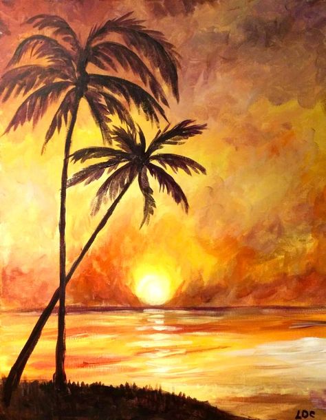 Easy Small Painting Ideas, Easy Diy Paintings, Easy Painting Ideas For Kids, Painting On Canvas Easy, Paintings Sunset, Small Painting Ideas, Painting Tree Of Life, Paintings Love, Canvas Easy Painting Ideas