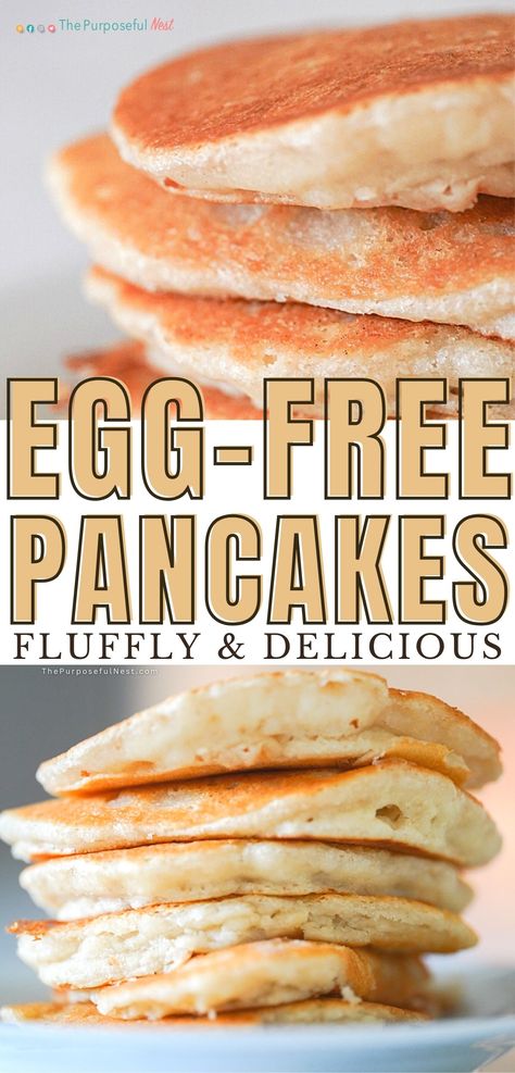 pancakes Breakfast Foods No Eggs, Egg Free Pancakes Glutenfree, Egg Replacement In Pancakes, Eggless Pancake Mix Recipe, Pancake Recipes Without Eggs, Pancake Mix Recipe Without Eggs, Homemade Pancake Mix Recipe No Egg, Fluffy Pancakes No Egg, No Egg Pancakes Easy