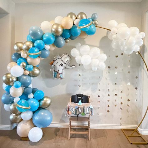 Space Balloon Arch, Space Balloons, Astronaut Balloon, Garland Balloon, Kids Party Balloons, Balloon Colors, Turquoise Marble, Balloon Arch Kit, Marble Blue