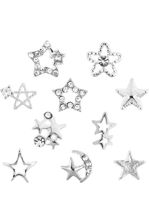 50 Pcs 10 Styles Star Nail Charms,Star Charms Nail Art Charms Star Nail Charms and Gems 3D Nail Charms Stars Nail Charms Bulk Star Charms for Nails Design Star Nail Decor for Women Girls(Silver) Charms For Nails, Nails Boho, 3d Nail Charms, Extreme Makeup, Star Nail, Nail Decor, Nail Art Charms, Star Nails, 3d Nail