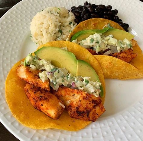 Blackened Halibut Tacos with Cilantro Lime Coleslaw Halibut Tacos Recipes, Blackened Halibut, Halibut Fish Tacos, Cilantro Lime Coleslaw, Halibut Tacos, Lime Coleslaw, Fish Batter Recipe, Latino Food, Halibut Recipes