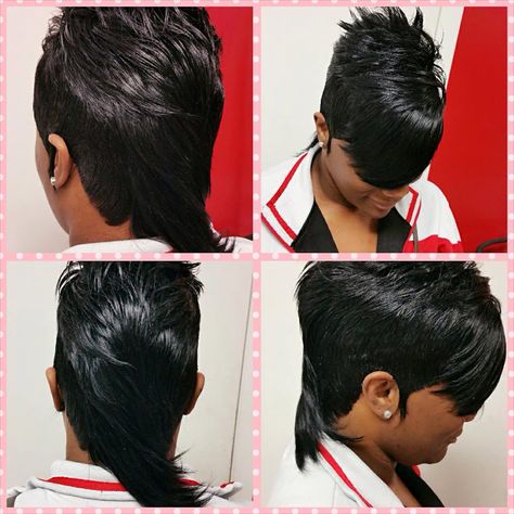 Mohawk Black Hair Mohawk Styles, Quick Weave Mohawk Hairstyles, Mohawk Quick Weave Hairstyles, Mohawk Quick Weave, Quick Weave Mohawk, Mohawk Short Hair, Quick Weave Hairstyles Short, Weave Hairstyles Short, Quick Weave Hairstyles Bobs