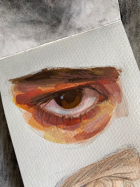 Eye Gouache Painting, Painting Ideas Reference, Eye Abstract Painting, Oil Painting Eyes Step By Step, Acrylic Eyes Painting, Oil Pastel Art Eye, Acrylic Painting Eye, Aesthetic Eye Painting, How To Paint An Eye