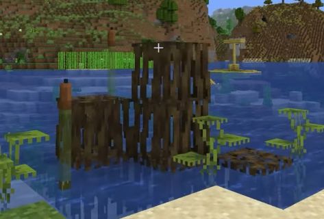 river decoration, cat tails, grain’s season 10 base Minecraft River Decoration, Minecraft River Ideas, Minecraft River, Minecraft Outdoor, Minecraft Mobs Mod, Minecraft Garden Ideas, Minecraft Garden, Cat Tails, Minecraft Cottage