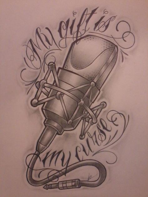 Microphone Tattoo Stencil, Mic Tattoo Design, Microphone Tattoo Design, Tattoo Music Ideas, Unique Microphone, Mic Tattoo, Microphone Drawing, Pocket Watch Tattoo Design, Microphone Tattoo