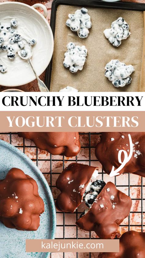 These Crunchy Blueberry Yogurt Clusters are a sweet and delicious snack for any time of day! This recipe is absolutely packed with protein and nutrients that will fuel you and truly satisfy. They’re made with 4 simple ingredients and come together easily too, so try out these yogurt clusters today! Meal Prep Snacks Healthy, Yogurt Clusters, Blueberry Yogurt, Blueberry Chocolate, Sugar Free Diet, Healthy Sweet Treats, Free Snacks, Healthy Sweets Recipes, Time Of Day