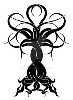 Intertwined Tree: OakCherry BW by VoidQueenElishiva Family Tree Symbols, Married Rings, A Tattoo Design, Family Tree Tattoo, Purple Lily, Symbol Tattoo, Tree Tattoo Designs, Tattoos Skull, Tree Of Life Tattoo