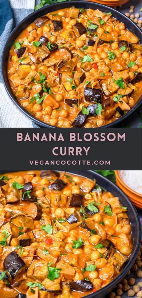 Banana Curry, Vegan Curry Recipes, Vegan Asian Recipes, Banana Blossom, Veggie Dinner, Warm Scarves, Coconut Sauce, Vegetarian Curry, Best Vegetarian Recipes