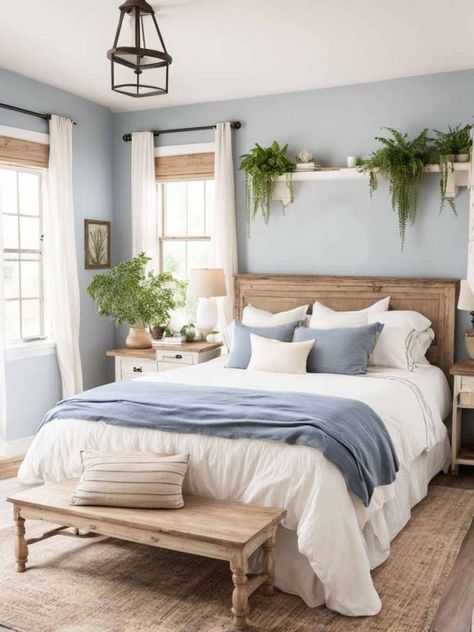 45  Bedroom Color Scheme Ideas To Inspire [With Pictures] Restful Bedroom Colors, Cozy Bedroom Wall Colors, Calm Bedroom Colors Cozy Colour Schemes, Neutral Blue Bedroom, Pastel Colors Bedroom, Relaxing Bedroom Ideas Calming Colors, Blue Accents Bedroom, Spa Bedroom Ideas, Spa Like Bedroom