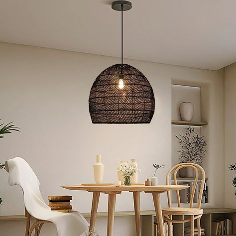 Lamppo Pendant Lights Basket Rattan Woven Hanging Light Shades for Living Room Shades For Living Room, Chandelier Kitchen Island, Basket Lamp, Kitchen Island Living Room, Island Living Room, Lamps Handmade, Feather Chandelier, Fabric Chandelier, Rattan Chandelier