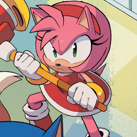 Classic Amy, Sonic X Amy Pfp, Amy Icons Sonic, Sonic Idw Comics Icons, Emo Amy Rose, Amy Rose Idw Comic Icon, Sonamy Comic, Shadow And Amy, Amy The Hedgehog