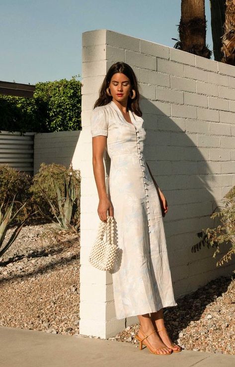 Feminity Outfit, Timeless Summer Dress, Old Money Midi Dress, White Silk Midi Dress, Modest Summer Wear, Feminine Dresses Classy, Elegant Modest Outfits, White Dress Outfit Classy, White Midi Dress Outfit