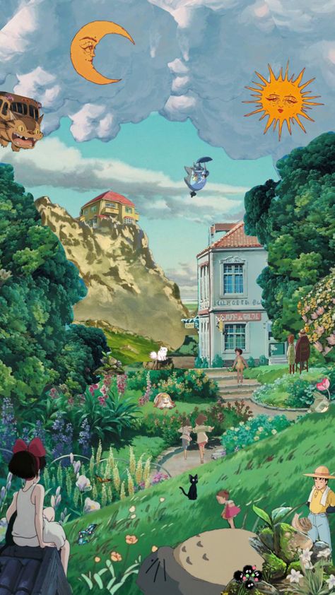 studio ghibli collage #art #studioghibli #nature Studio Ghibli Collage, Ghibli Collage, Ghibli Nature, Studio Ghibli Background, Comic Book Art Style, Ghibli Artwork, Studio Ghibli Movies, Studio Ghibli Art, Ghibli Art