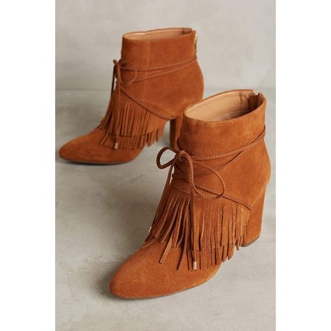 Klub Nico Bacio Fringe Booties ($210) ❤ liked on Polyvore featuring shoes, boots, ankle booties, honey, leather ankle booties, leather booties, genuine leather boots, klub nico and leather boots Bohemian Shoes, Fringe Fashion, Fringe Booties, Weather Boots, Anthropologie Shoes, Kitten Heel Pumps, Beautiful Boots, Boots Fall, Leather Booties