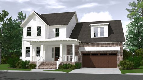 from houseplansandmore.com 2 Story House With Garage, 1800 Sq Ft House Plans 2 Story, Three Story House Plans, Starter Home Plans, House Reference, House Plans 2 Story, Medium House, American House Plans, Cozy Cottages