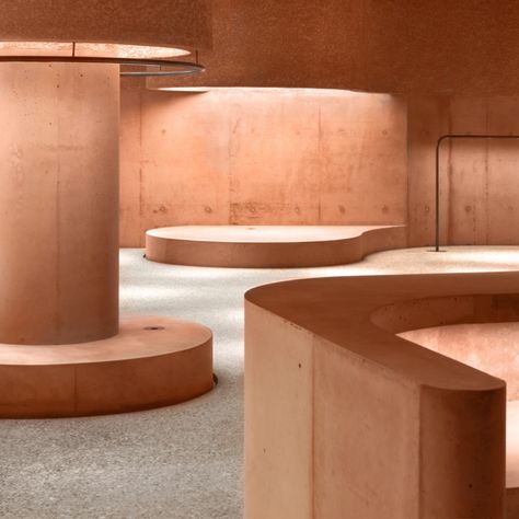 Los Angeles Landscape, Pink Concrete, David Adjaye, Concrete Light, Precast Concrete, Concrete Structure, Retail Interior, The Architect, New Location