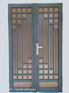 Steel Work Ideas, Grill Gate Design Entrance Iron Doors, Grill Door Design Modern, Steel Security Doors Design, Safety Door Metal, Steel Door Design Entrance, Iron Doors Modern, Door Grill Design, Metal Gate Door