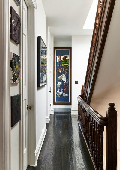 HARLEM TOWNHOUSE - POVERO&COMPANY Live Work Space, Salvaged Furniture, Oak Chair, Room Screen, Concealed Hinges, Cabinet Of Curiosities, Tin Ceiling, Chair Rail, Young Family