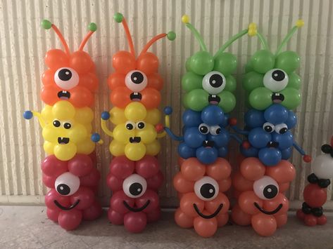 Balloon Columns | The Party Lab Balloon Monster, Monster Balloons, Halloween 1st Birthdays, Little Monster Birthday, Monster 1st Birthdays, Monster Inc Birthday, Cookie Monster Party, Monster Birthday Parties, Monster Theme