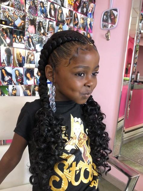 Hair Styles For Back To School For Kids, Kids 2 Braids Hairstyles Black, Prek Graduation Hairstyles Black, Natural Hairstyles For Black Girls 10-12, Kids Birthday Hairstyles Black, Hair Styles For 10 Year Girl Black, Braids With Hair Left Out, Hairstyles For 10 Year Girl Black, Birthday Hairstyles For Black Kids