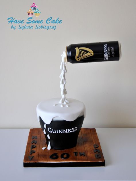 Guinness Birthday Cake Ideas, 50th Cakes For Men, Guinness Birthday, Goose Birthday, Piggy Cake, Guinness Cake, 70th Birthday Cake, 50th Cake, Special Cakes