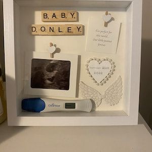 Baby Loss Memorial Gift, Angel Baby Quotes, Baby Scan Frame, Infant Loss Memorial, Baby Memorial, Scrabble Frame, Baby Scan, Baby Loss, Baby Frame