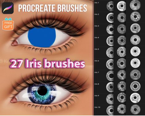 Procreate eye brushes - Get realistic iris stamps for your Procreate App. #procreate #procreatebrushes #procreateiris . #Drawing_Realistic_Eyes #Procreate_Ipad_Tutorials #Digital_Art_Software #Realistic_Eyes Drawing Realistic Eyes, Digital Art Tutorial Beginner, Digital Art Software, Procreate Ipad Tutorials, Realistic Eyes, Drawing Realistic, Ipad Tutorials, Procreate Ipad Art, Procreate Brushes Free