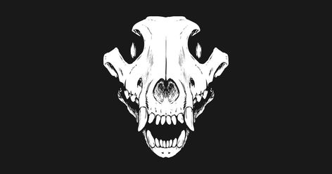 Wolf Skull - Skulls - T-Shirt | TeePublic Wolf Skull Front View, Wolf Skull Drawing Reference, Skull Wolf Art, Doberman Skull, Wolf Skull Art, Wolf Skull Drawing, Wolf Skull Tattoo, Canine Skull, Skull Monster