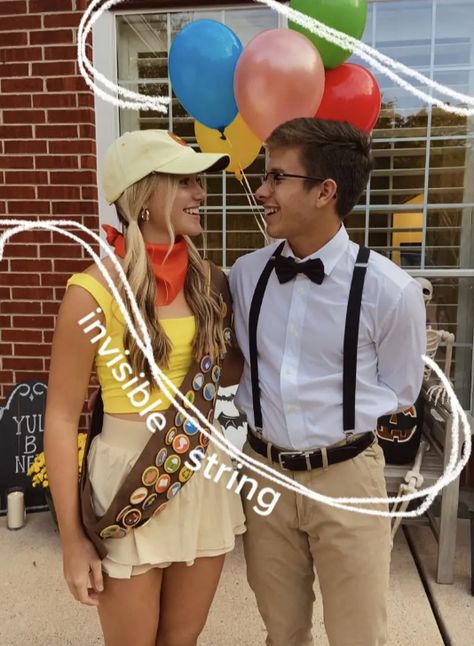 It Takes Two Halloween Costume, Gardener And Flower Costume Couple, Up Couple Costume, Disfraz Up, Movie Couples Costumes, Halloween Duo, Halloween Duos, Halloween Parejas, Relationship Pics