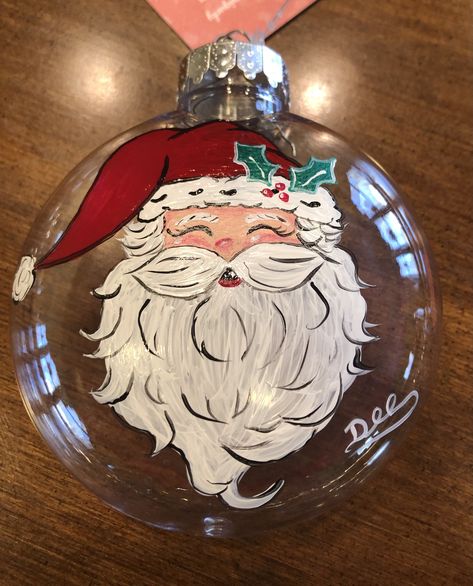 Large Clear Ornaments Ideas, Paint An Ornament, Ornament Painting Ideas Ball, Painting Glass Ornaments Diy, Hand Painted Ornament Ideas, Painting Clear Ornaments, Painting On Ornaments, Christmas Bulb Painting, Painting Ornaments Ideas