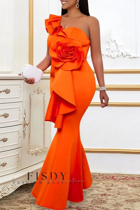 Orange evening dresses