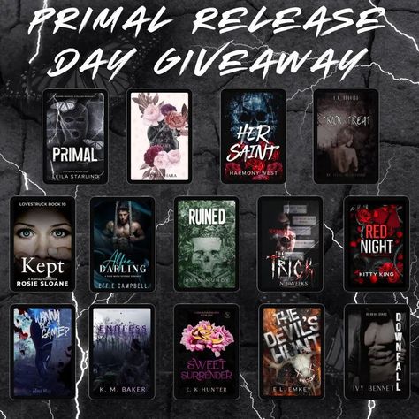 𝐏𝐑𝐈𝐌𝐀𝐋 𝐑𝐞𝐥𝐞𝐚𝐬𝐞 𝐃𝐚𝐲 𝐆𝐢𝐯𝐞𝐚𝐰𝐚𝐲 To celebrate the release of Primal by @leilastarlingauthor, I’ve teamed up with thirteen awesome authors to bring you some amazing stalker romances! One winner will receive all fifteen books in either paperback (signed or unsigned) or ebook formats. The winner will be chosen on Sunday September 8. 🌍 Open internationally 🌍 To enter: 1. You must be following all of the authors listed 2. Like this post 3. Comment your favorite stalker romance 4. Tag a friend ... Stalker Romance Books, Stalker Romance, September 8, The Winner, Tag A Friend, Romance Books, Authors, You Must, Romance