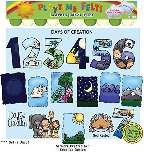 Days of Creation Felt Figures Felt Figures, 7 Days Of Creation, Creation Bible, Felt Board Stories, Days Of Creation, Felt Stories, Parenting Resources, Flannel Board, Dark Days