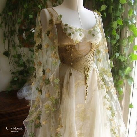 Fairy Lace Dress, Fairy Wedding Tuxedo, Elf Wedding Dress Fairy, Forest Inspired Dress, Whimsical Fairy Dress, Forest Fairy Dress Aesthetic, Ren Faire Wedding Dress, Elf Dress Aesthetic, Nature Dress Forests