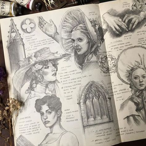 A Level Art Sketchbook, Sketchbook Drawings, Sketchbook Art Journal, Art Diary, Classic Paintings, Arte Sketchbook, Sketchbook Inspiration, Art Drawings Sketches, Portrait Drawing