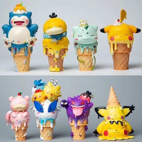 15.67US $ |Pokemon Ice Cream Series Toy Pikachu Bulbasaur Psyduck Snorlax Cartoon Anime Action Figure Model Doll Collectible Figurine Gift| |   - AliExpress Pikachu Ice Cream, Ice Cream Pokemon, Pokemon Scrapbook, Pokemon Ice Cream, Pokemon Figurines, Pokemon Figures, Sewing Soft Toys, Toys Design, Pokemon Craft